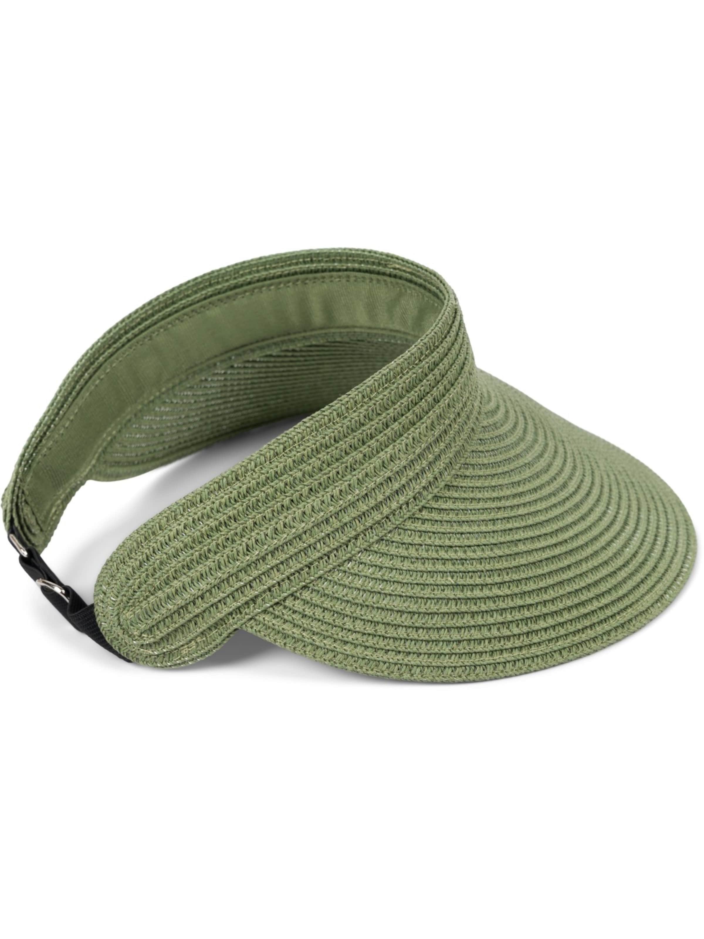 styleBREAKER Cap 'Papierstroh Visor Cap Einfarbig' in Green: front