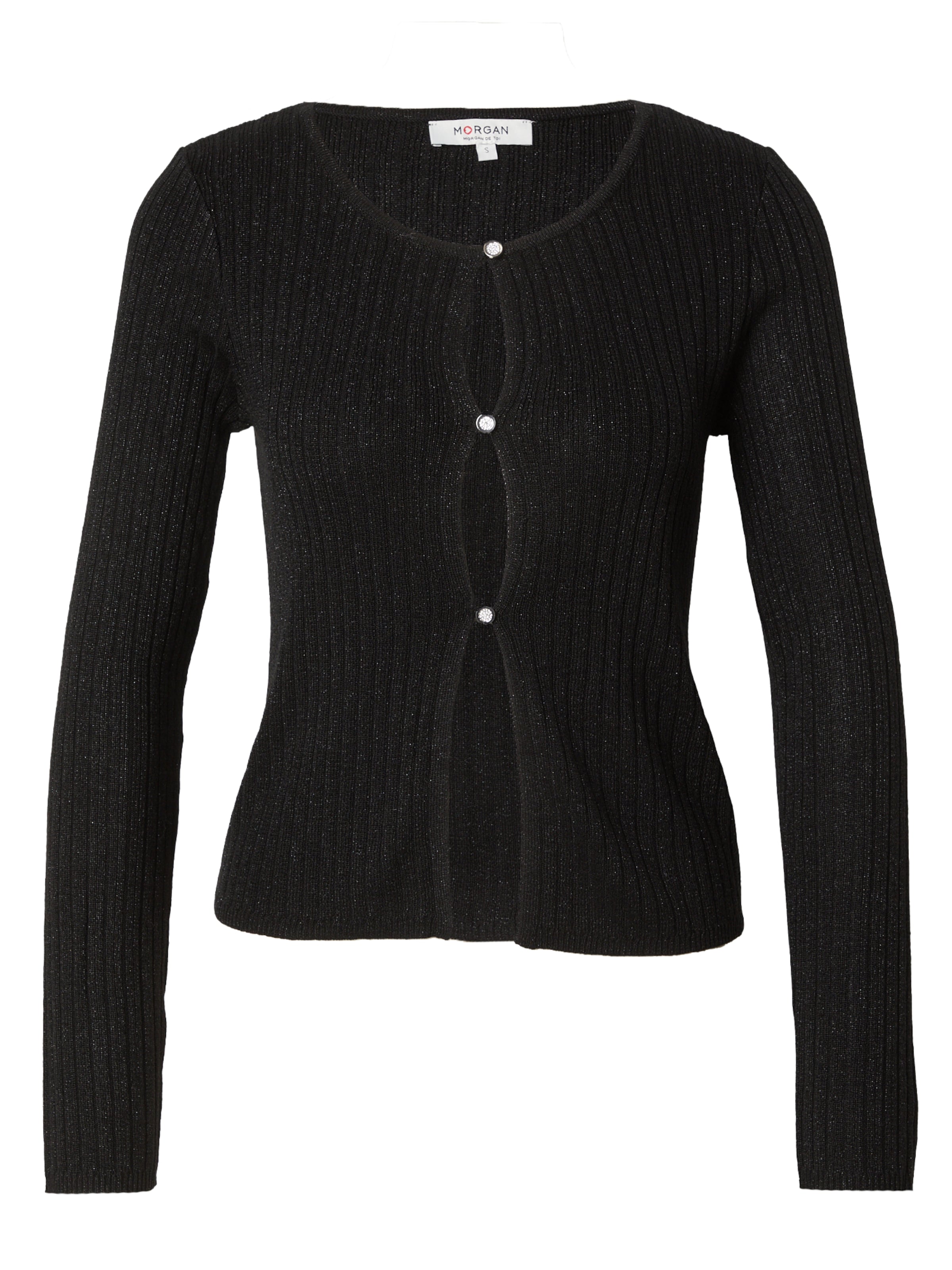 Morgan Knit Cardigan 'PULL' in Black: front