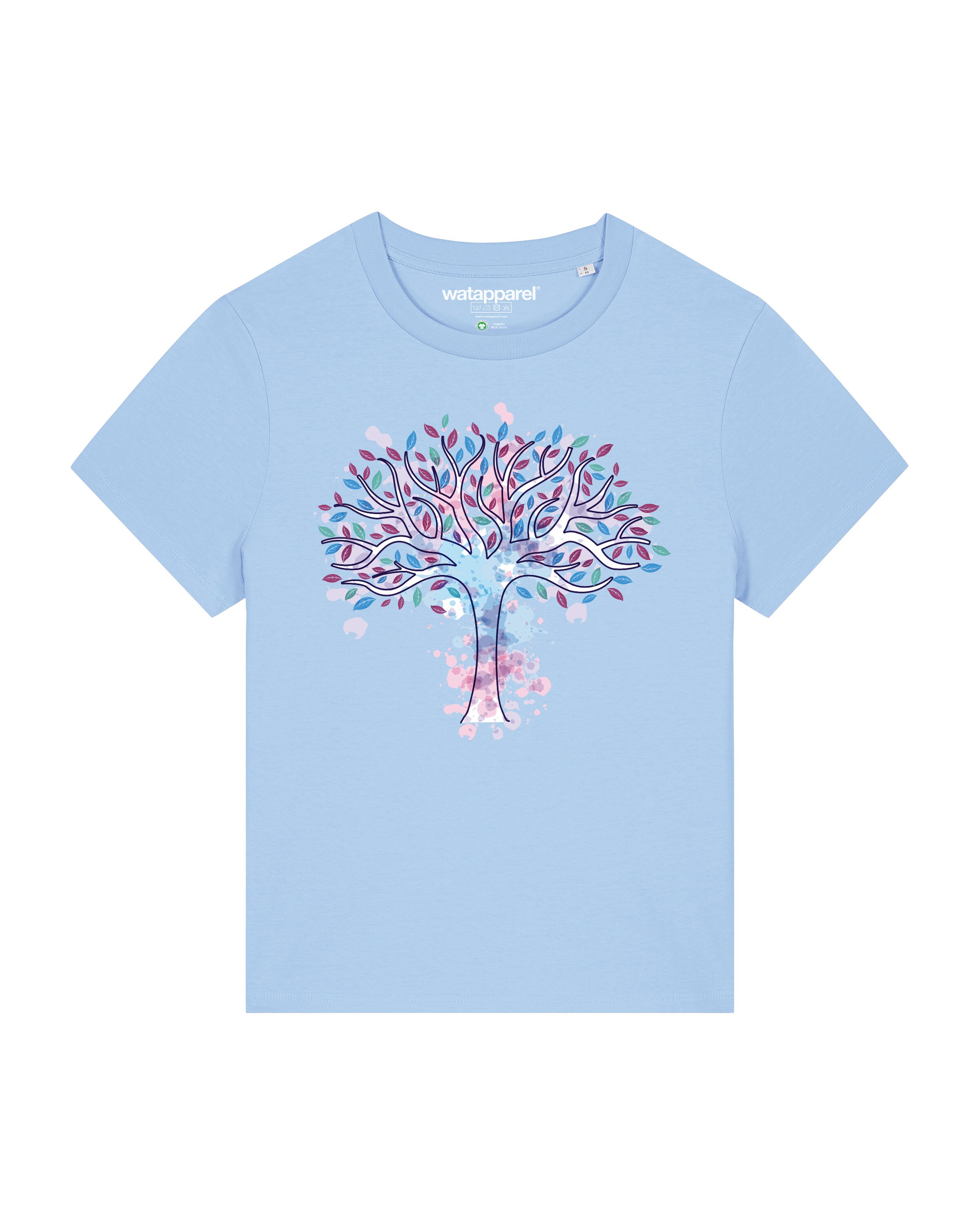 Watapparel Shirt 'Tree of life' in Blauw: voorkant
