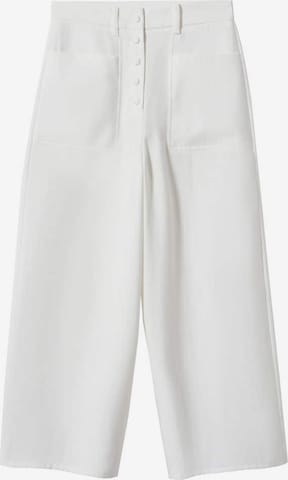 Loosefit Pantalon MANGO en blanc : devant