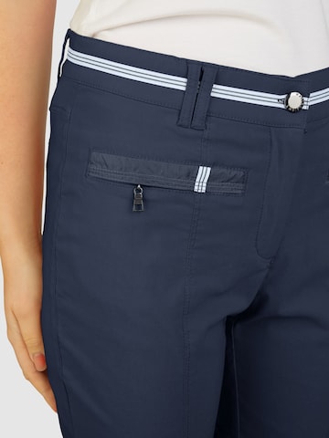 Navigazione Regular Modische 7/8 Bengalinhose mit Zierband und Gürtelschlaufen in Blau