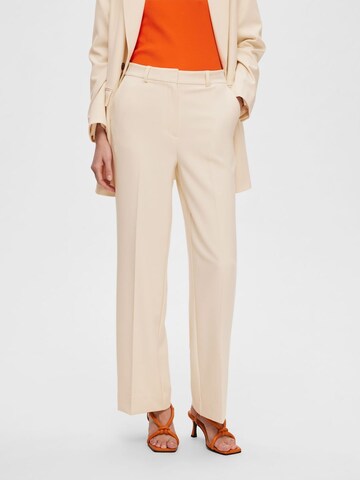Regular Pantalon 'MYLA' SELECTED en blanc : devant