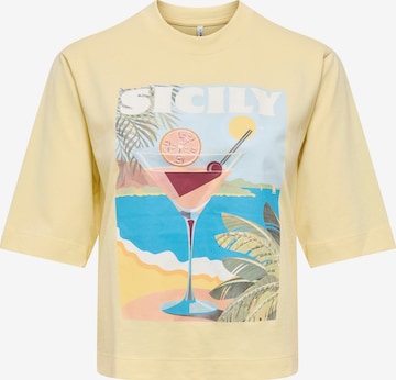 T-shirt 'ONLVEGA' ONLY en jaune : devant