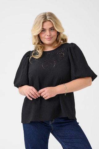 KAFFE CURVE - Blusa 'KCMelana' en negro: frente