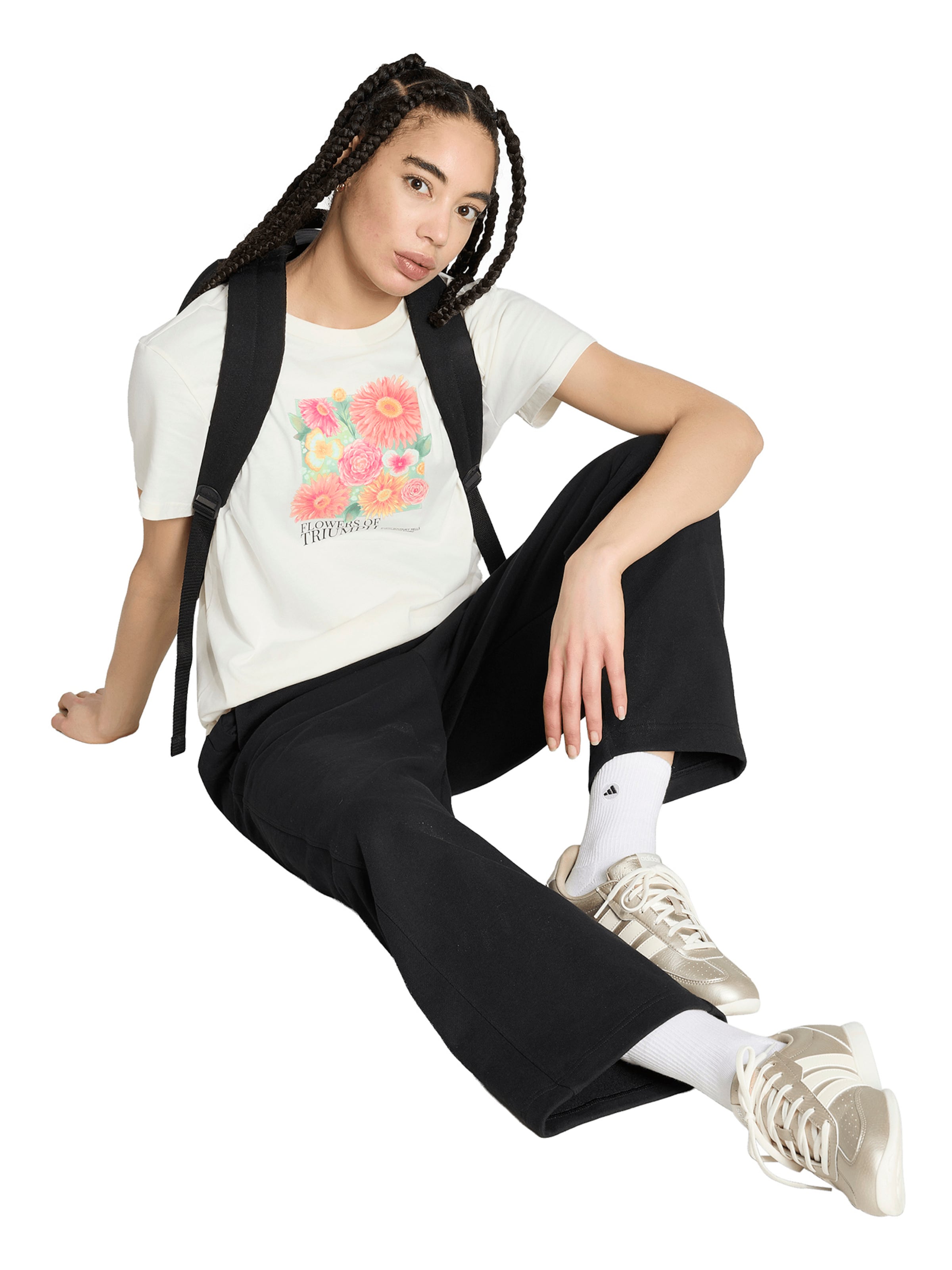 ADIDAS SPORTSWEAR - Camiseta funcional 'Floral' en blanco