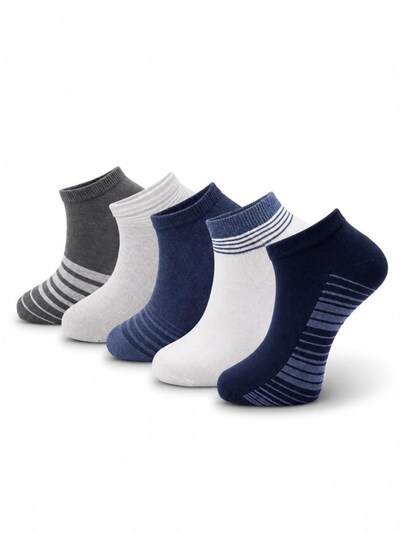 El Sueno Sokken 'Men's Stripe Cotton Blend Sneaker Socks' in 40-46 in de kleur Gemengde kleuren, Productweergave