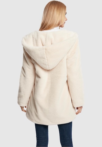 Urban Classics Ανοιξιάτικο και φθινοπωρινό παλτό ' Ladies Hooded Teddy Coat ' σε λευκό