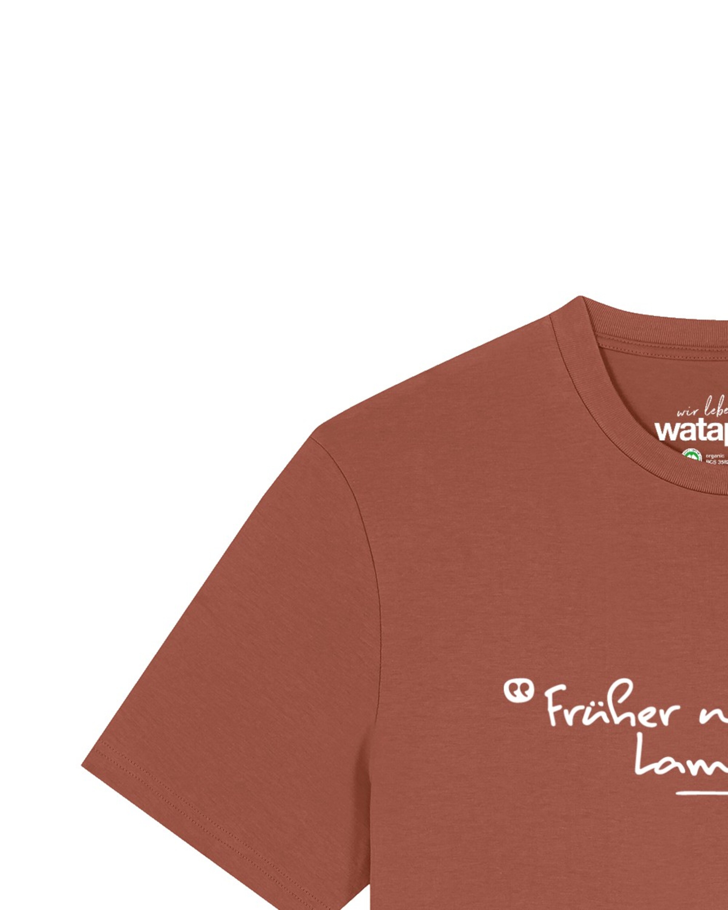 T-Shirt 'Früher War Mehr Lametta' Watapparel en marron