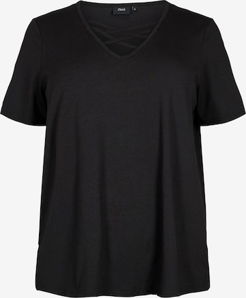 Zizzi Shirt 'ERILEY' in Black: front