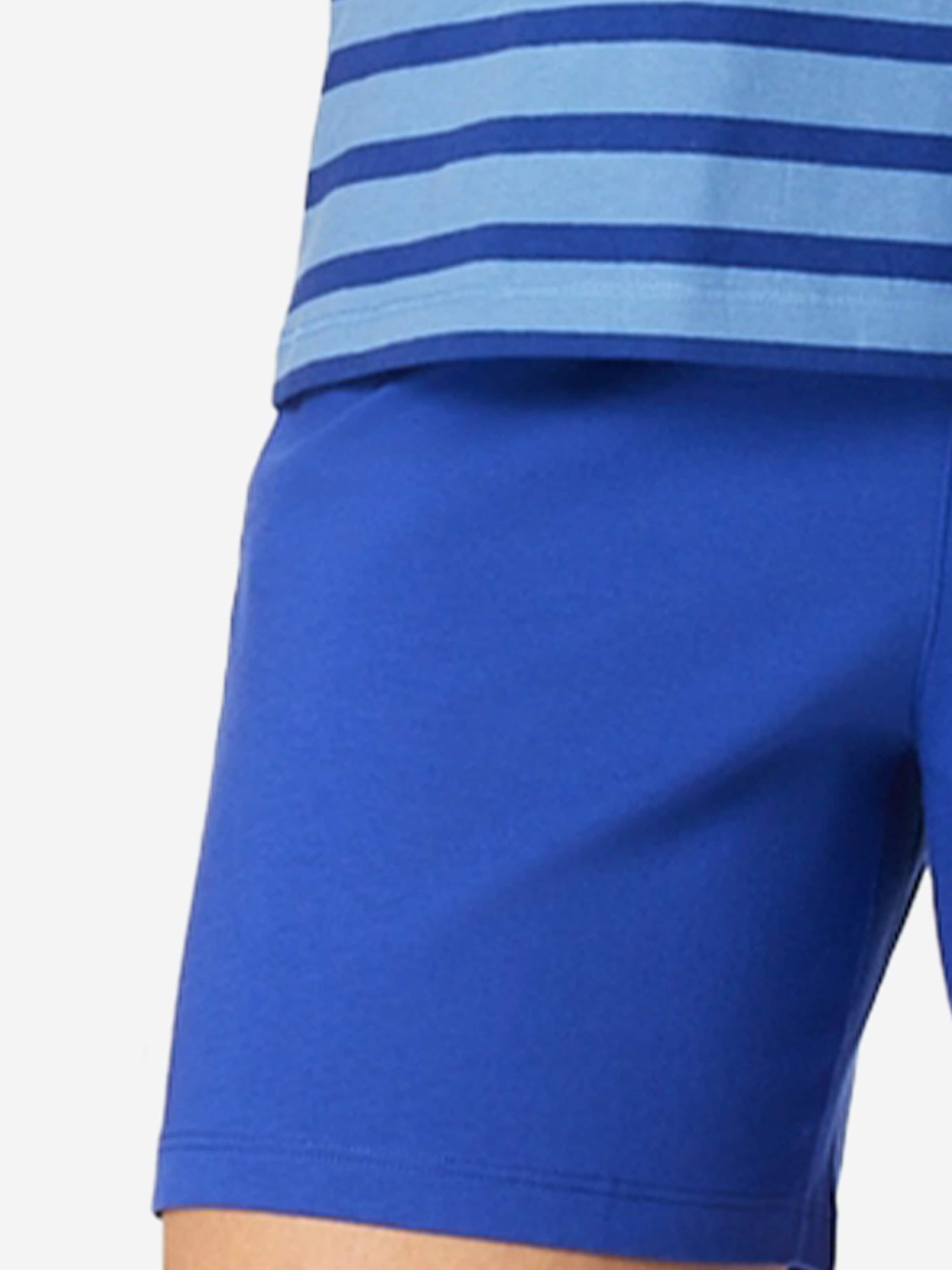 SCHIESSER - Pijama de pantalón corto 'Casual Essentials' en azul