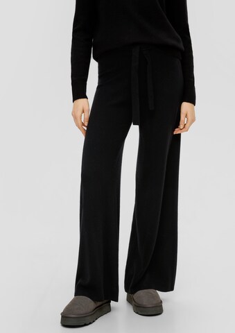 s.Oliver Wide leg Broek in Zwart: voorkant