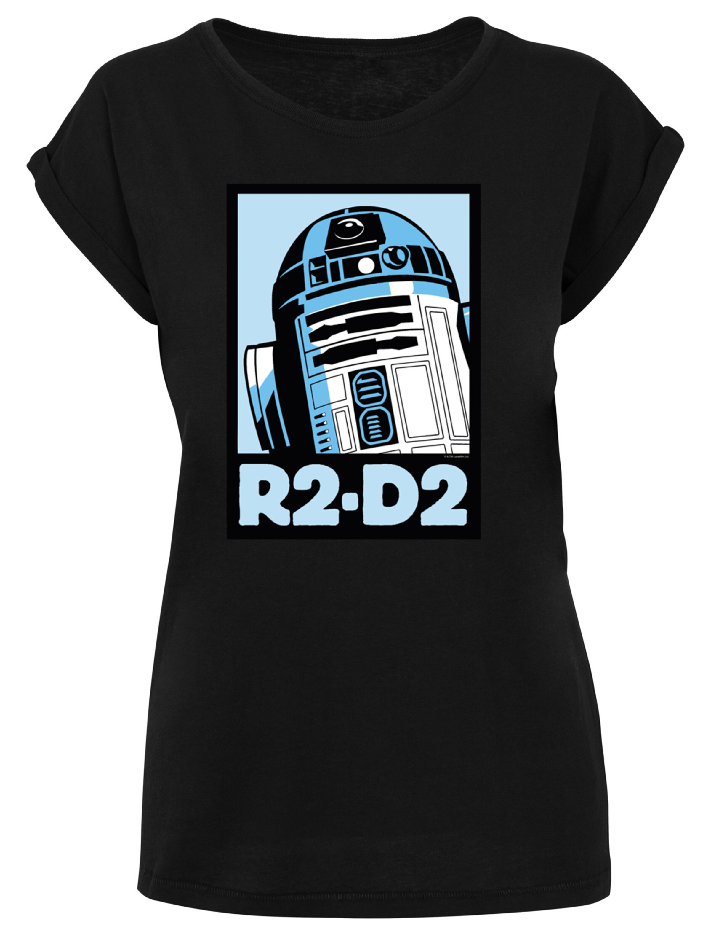 F4NT4STIC Shirt 'Star Wars R2-D2 Poster' in Black: front