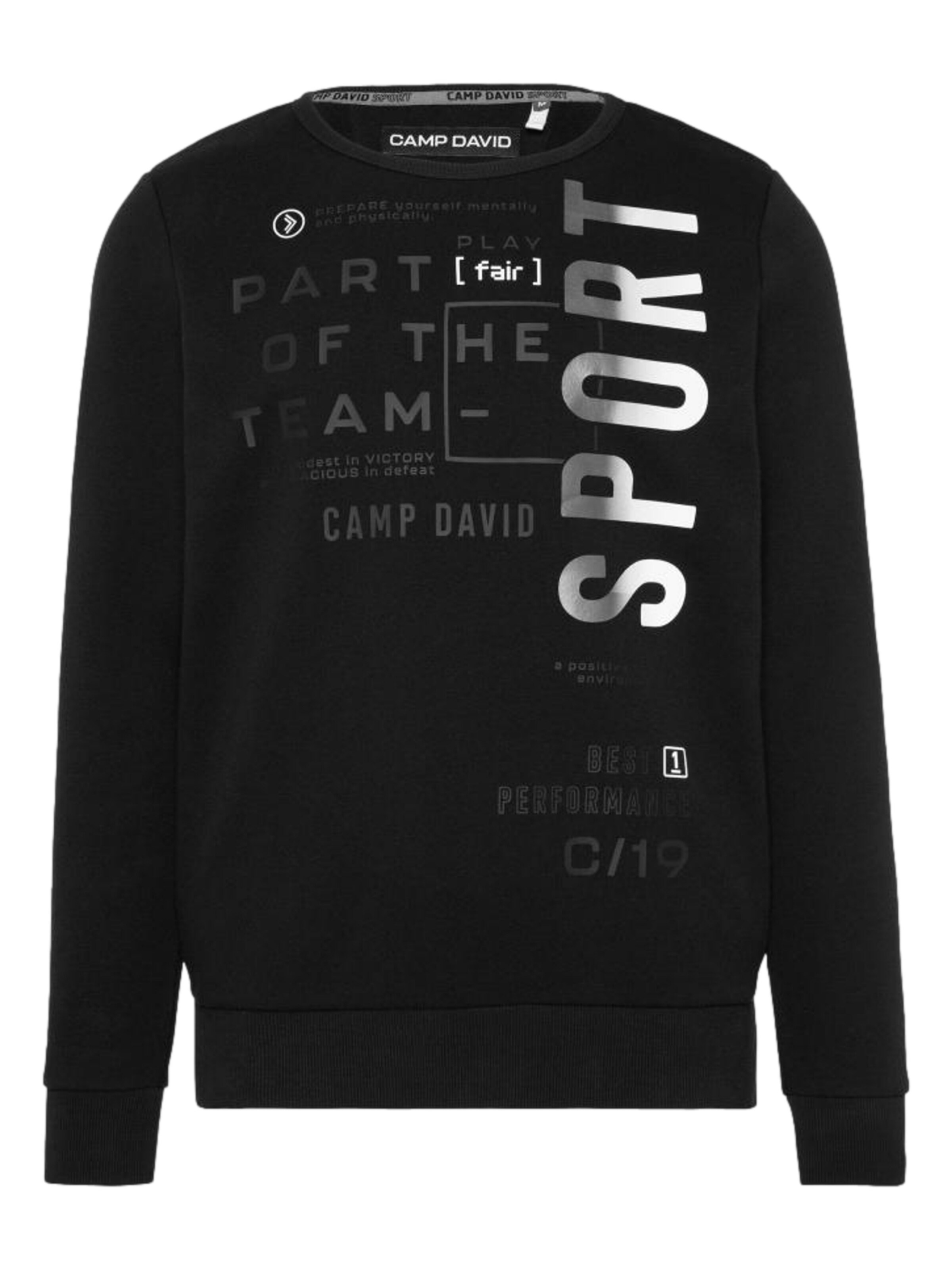 CAMP DAVID Sweatshirt i sort: forside