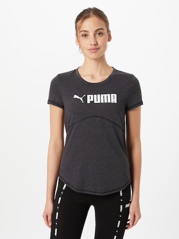 PUMA قميص عملي 'Fit Heather Tee' بلون أسود: الأمام