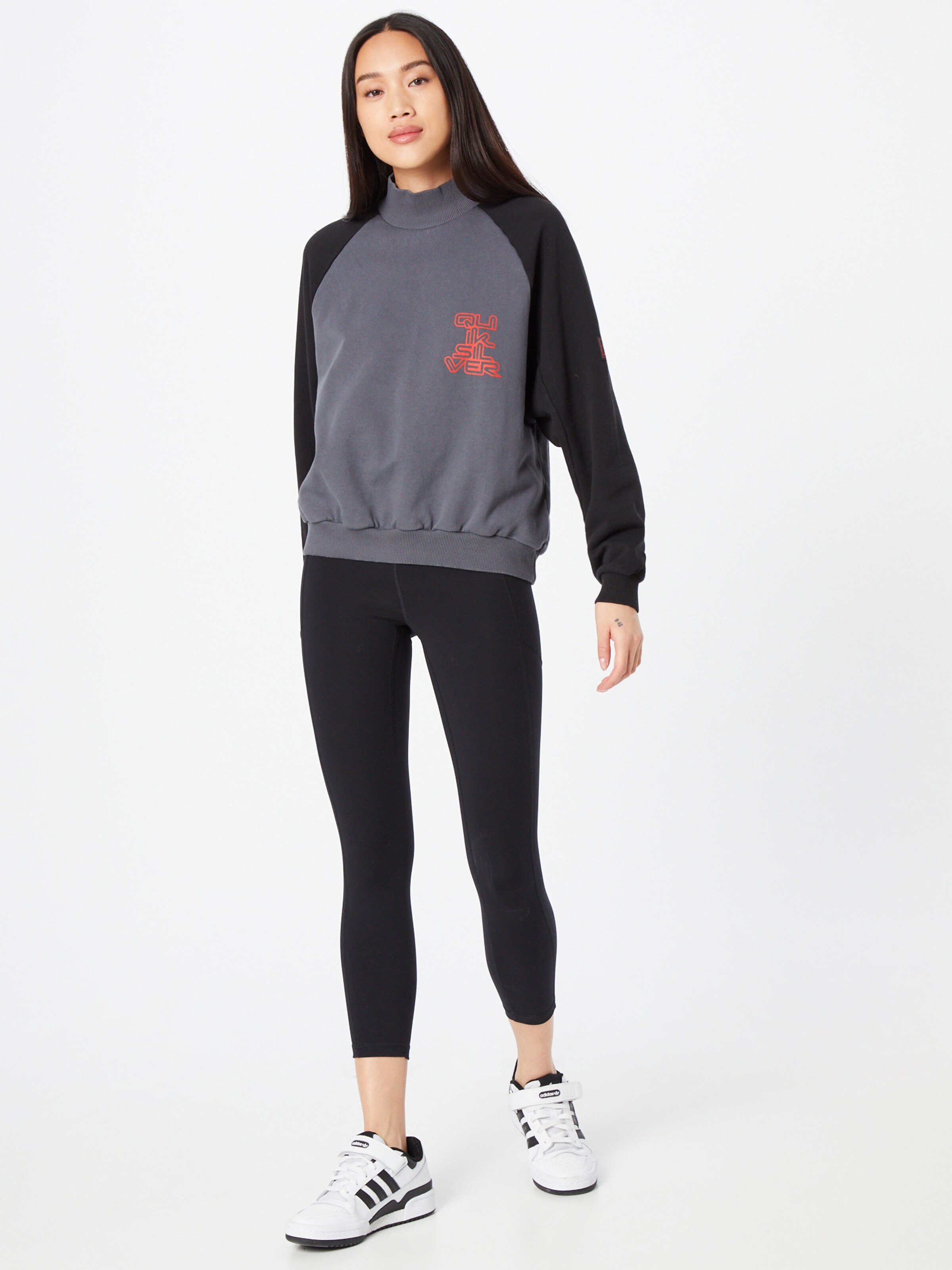 Frauen Sportarten QUIKSILVER Sportsweatshirt 'UPSIDEDOWN' in Dunkelgrau - AI11955 Frauen Sportarten QUIKSILVER Sportsweatshirt 'UPSIDEDOWN' in Dunkelgrau - AI11955