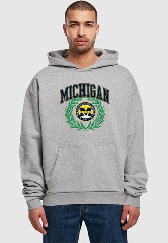 Merchcode Sweatshirt 'Michigan University - Michigan 1817' in Grau: Vorderseite