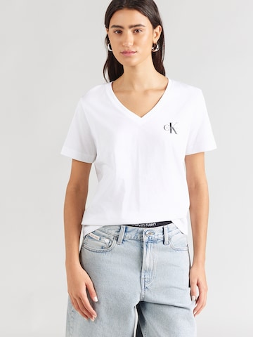 Tricou de la Calvin Klein Jeans pe alb: față
