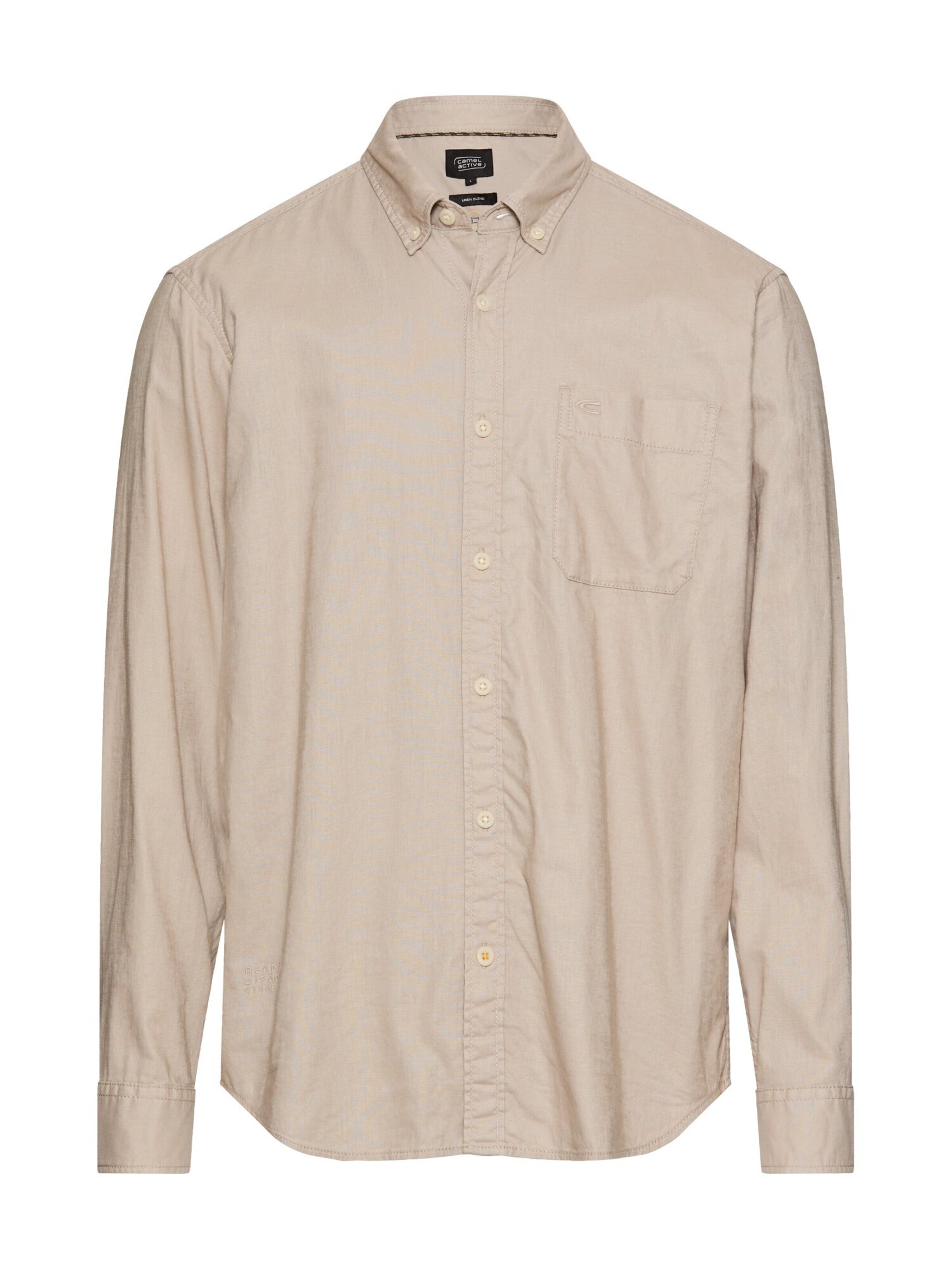 CAMEL ACTIVE Langarm Hemd aus Leinen-Baumwoll-Mix in beige, Produktansicht