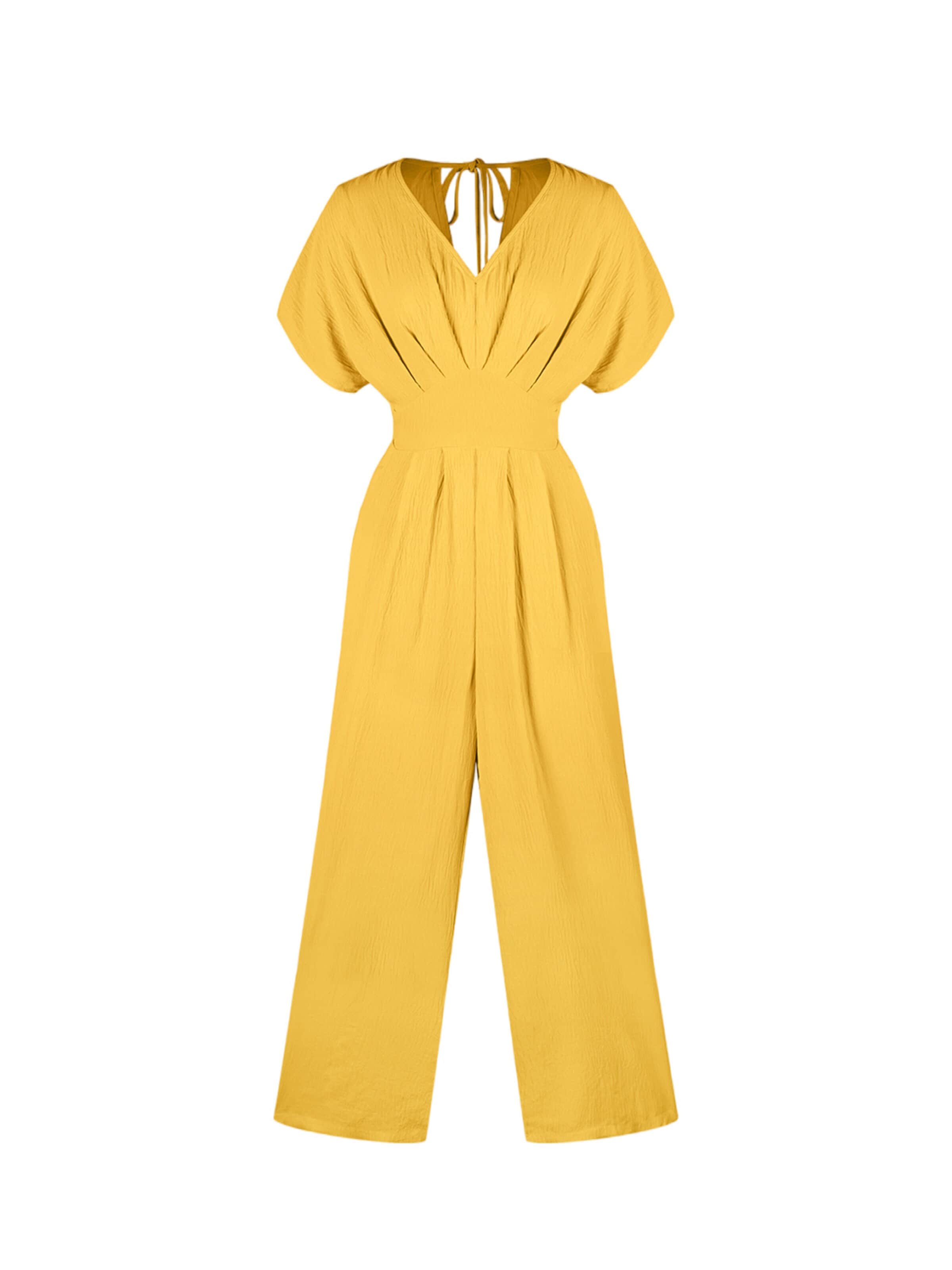 Cupshe Jumpsuit 'Side pockets' in Yellow: front