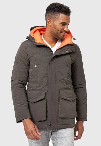 INDICODE JEANS Winter Parka 'Waters' in Grey: front