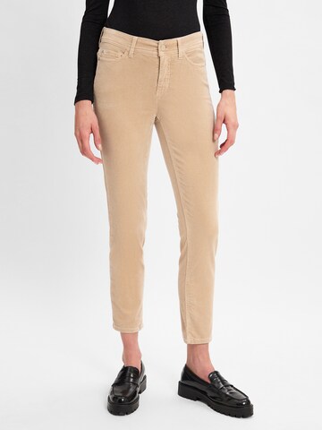 Cambio Skinny Broek 'Piper' in Beige: voorkant