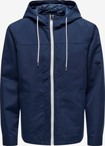 Only & Sons Between-season jacket 'Matt' in Blue: front