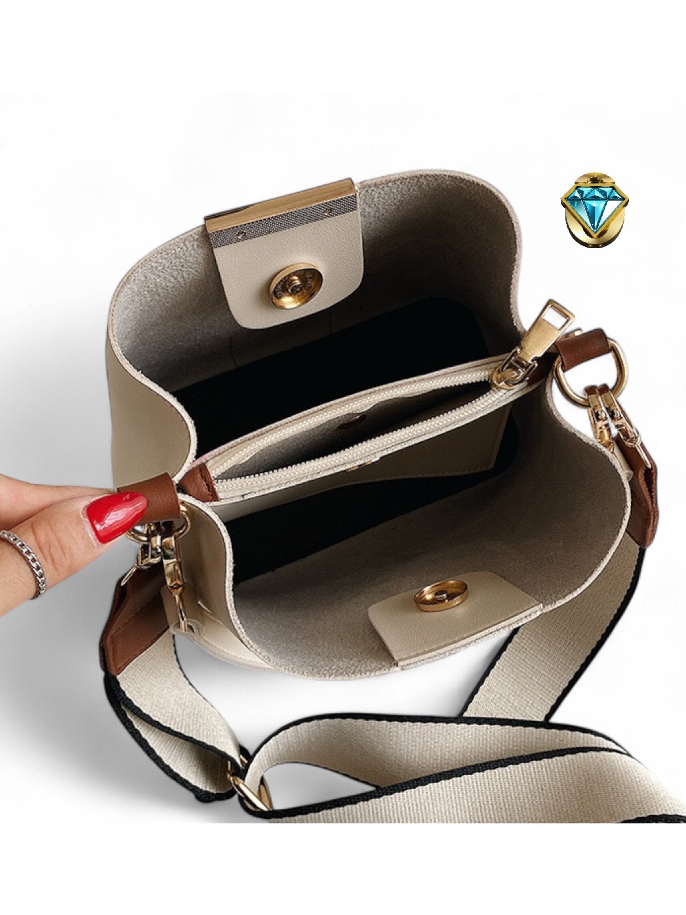 Elegon Handbag 'Model Afghanistan' in Beige