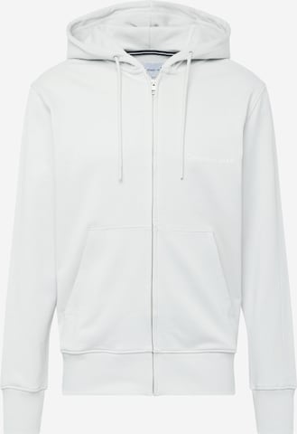 Calvin Klein Jeans Zip-Up Hoodie 'INSTITUTIONAL' in Grey: front