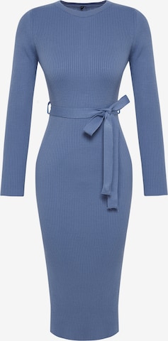 Trendyol Плетена рокля в синьо: отпред