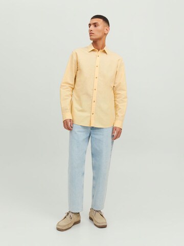 JACK & JONES Regular fit Button Up Shirt in Yellow