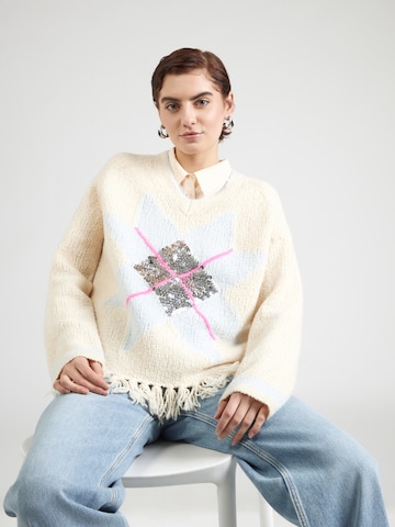 Grace Pulóver 'SNOW' - bézs: elől