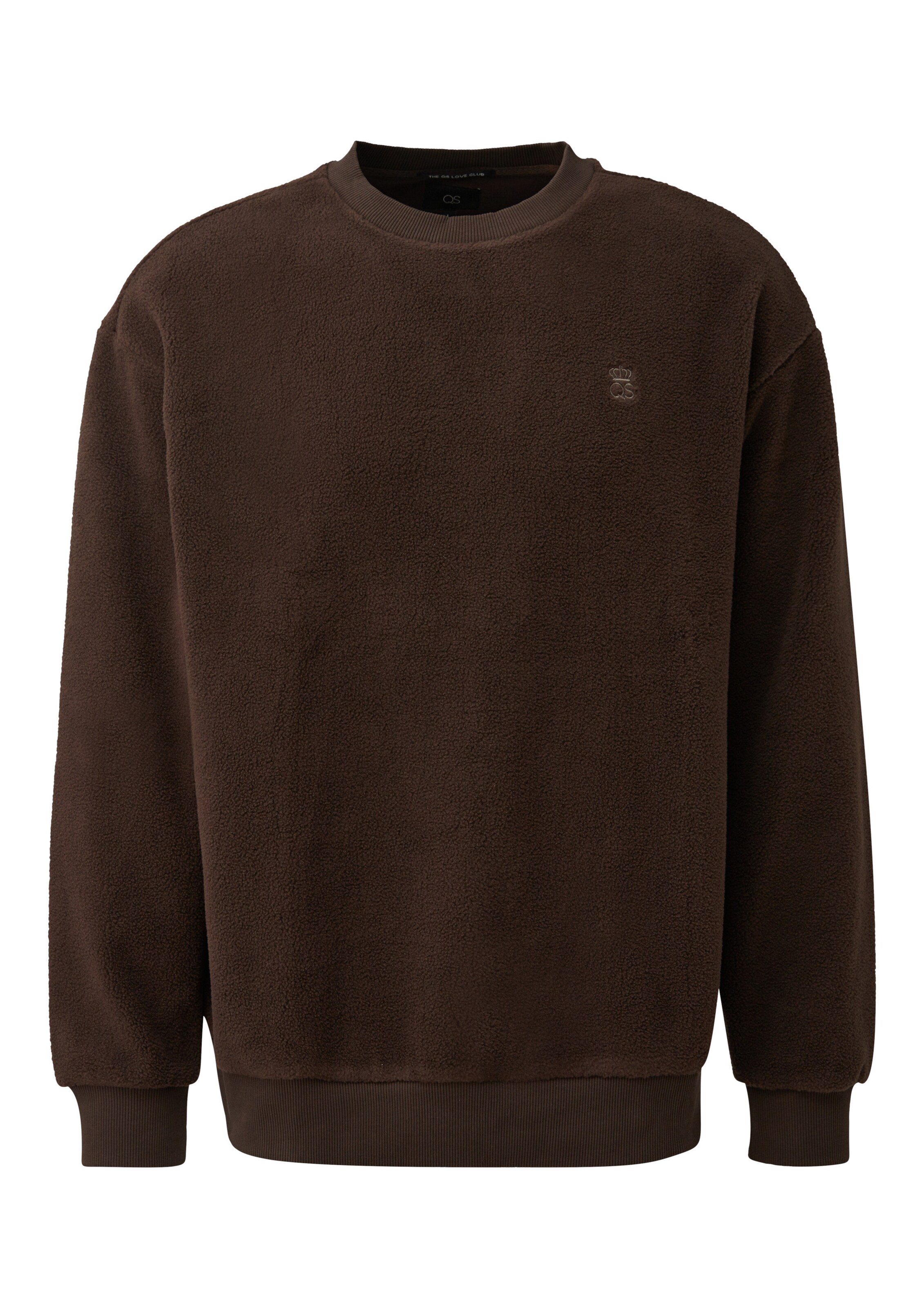 Sweat-shirt QS en marron : devant