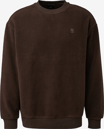 Sweat-shirt QS en marron : devant