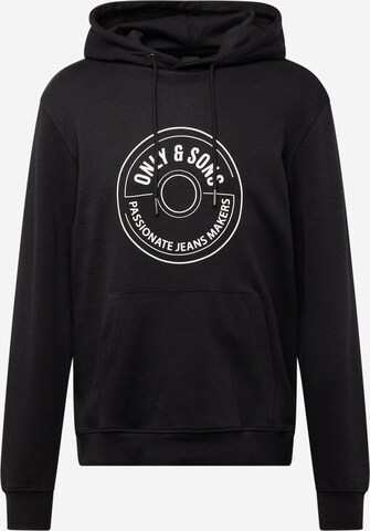 Only & Sons Sweatshirt 'LAMER' in Zwart: voorkant