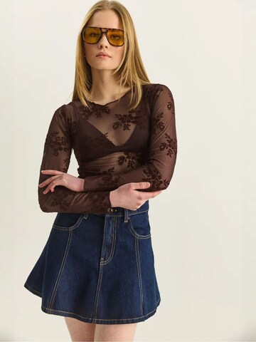 Bianco Lucci Bluse in Braun