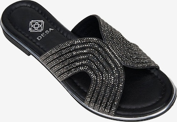 Desa Muiltjes 'DESA Damen-Sandalen mit Steindetails' in Zwart: voorkant