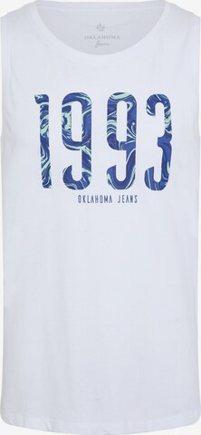 Oklahoma Jeans Tank Top ' mit 1993-Print ' in Weiß: predná strana