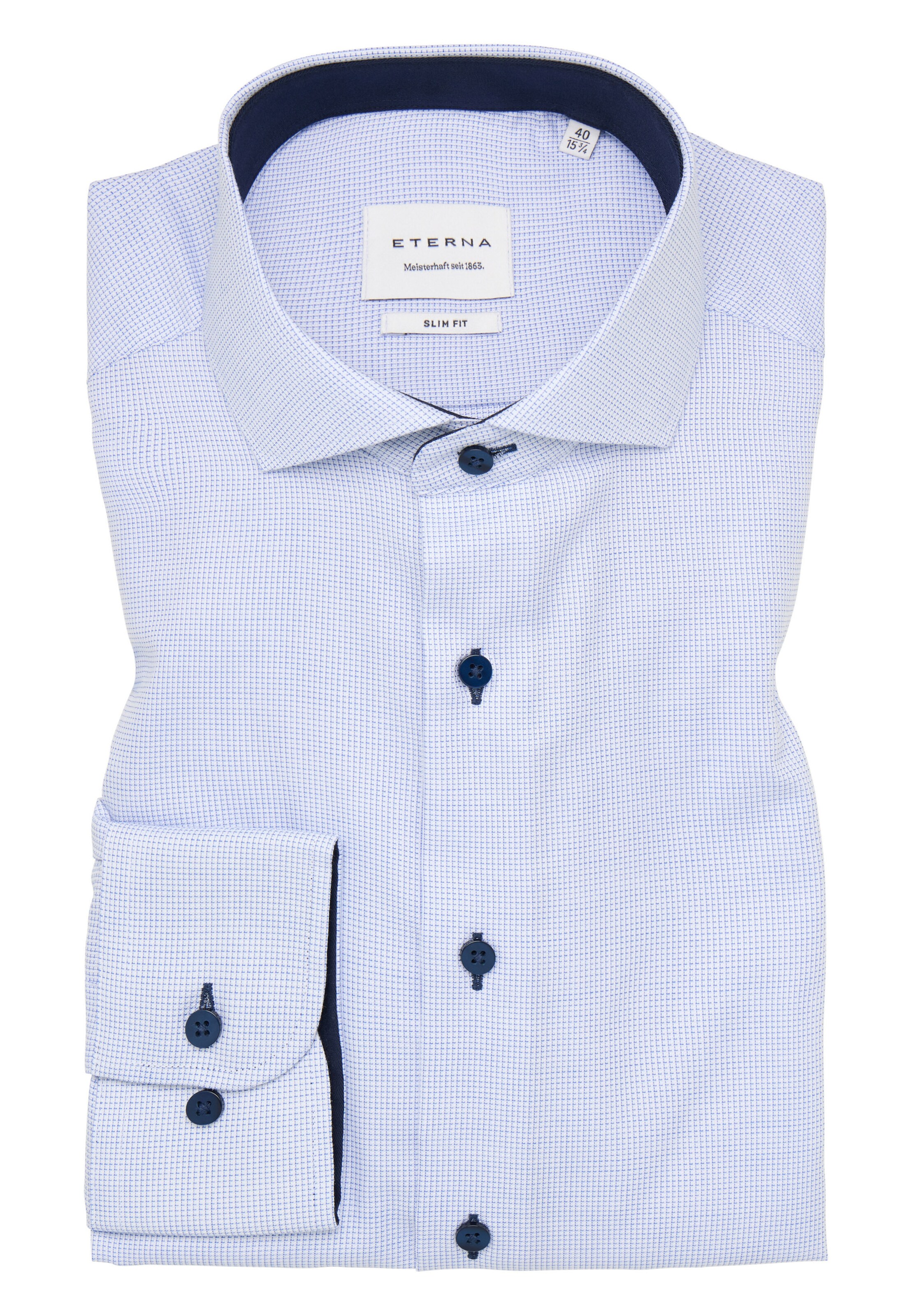 ETERNA Slim fit Button Up Shirt in Blue