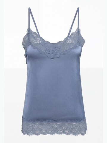 Ciocca Unterhemd 'Top Canotta Donna con Pizzo - Effetto Raso Tinta Unita'‌‌‌‌‌‌‌‌ in Blau: Vorderseite