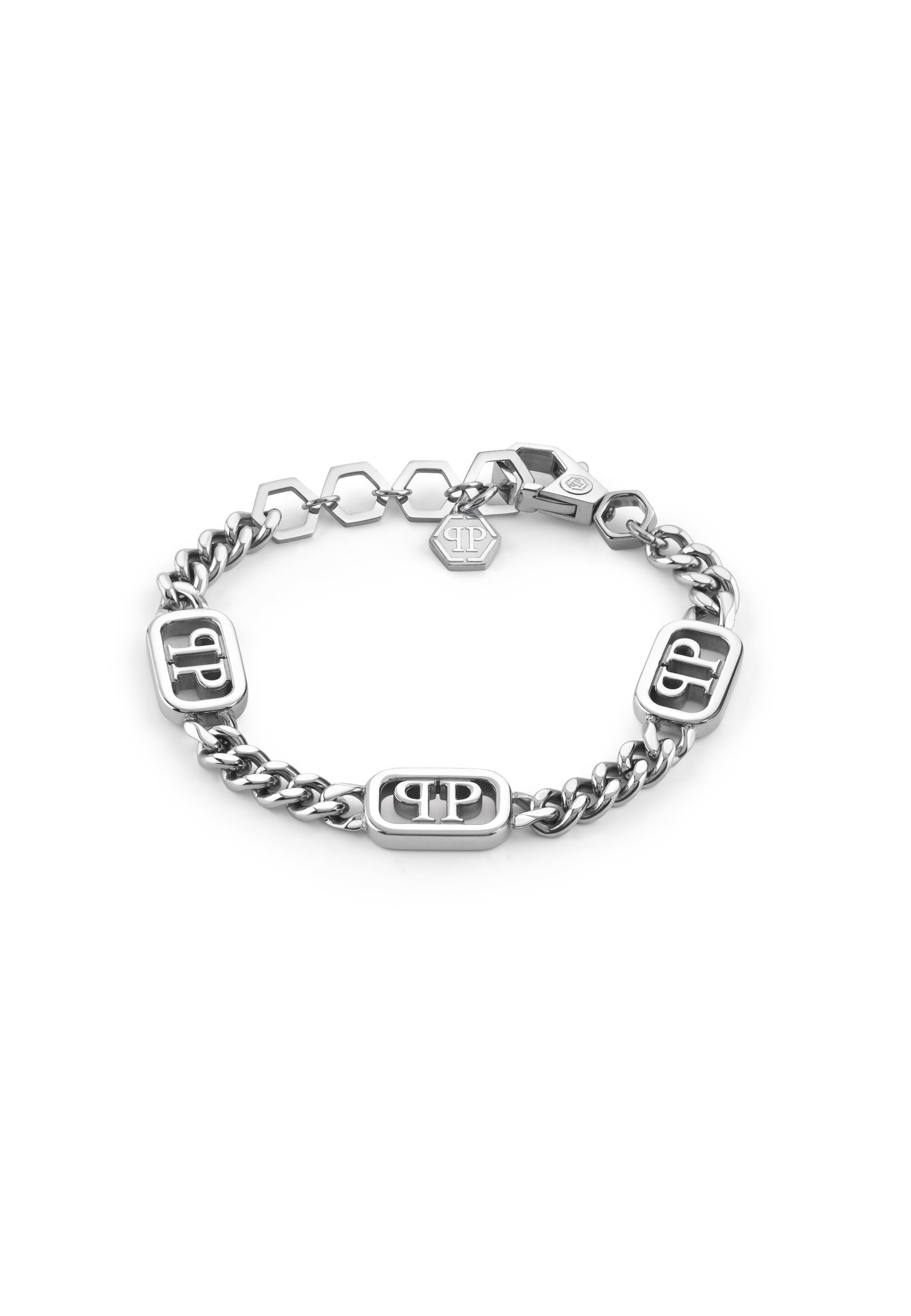 Bracelet 'PLEIN LETTERING' Philipp Plein Jewellery en argent : devant
