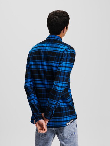 KARL LAGERFELD JEANS - Ajuste regular Camisa ' Checked ' en azul