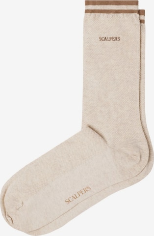 Scalpers Socks 'New Vintage' in Beige: front