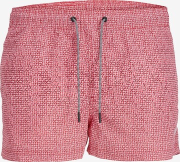 JACK & JONES Badshorts 'BORA BORA' i röd: framsida