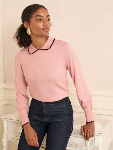 Pull-over love & roses en rose