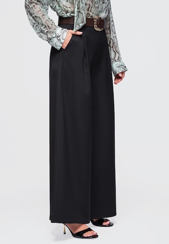 Ombre Wide leg Broek in Zwart