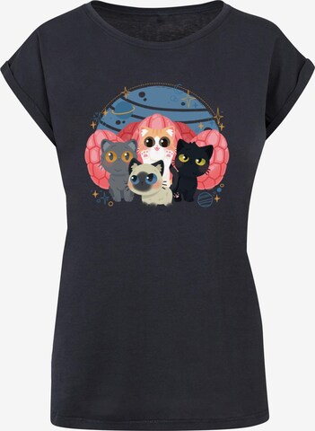 ABSOLUTE CULT Shirt 'The Marvels - Flerkittens Chibbi' in Blue: front