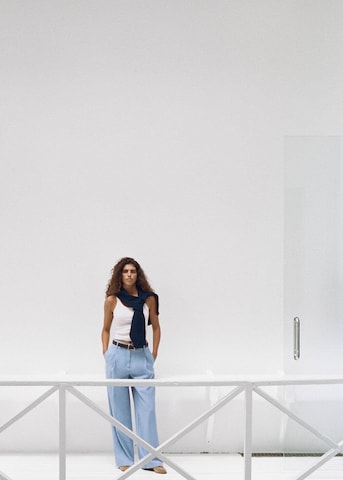 MANGO Wide Leg Hose 'Lirica' in Blau