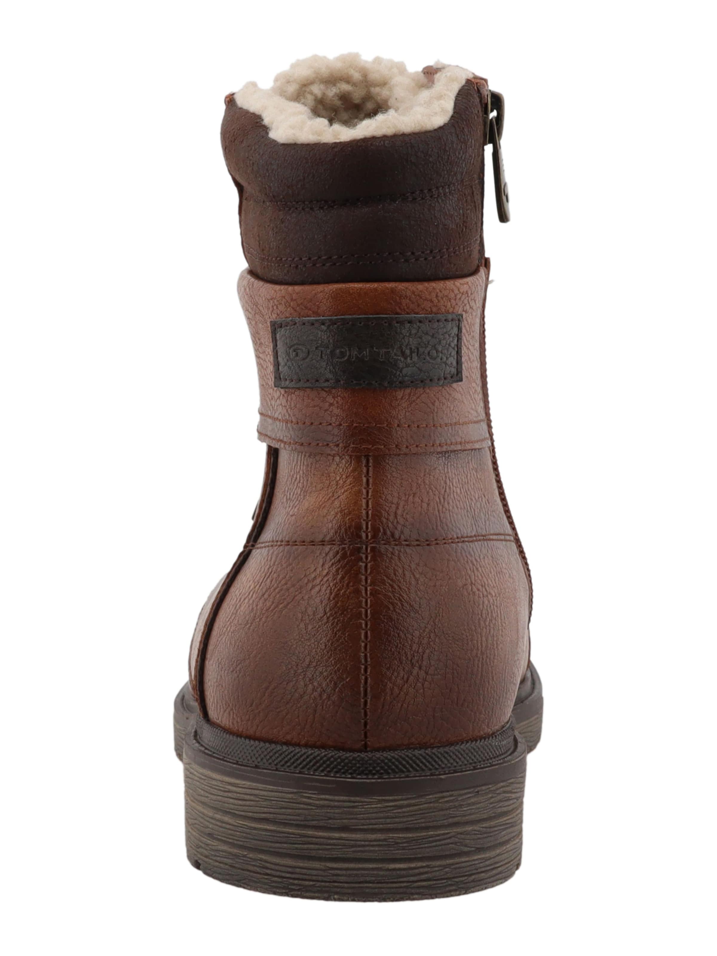 Bocanci cu șireturi de la TOM TAILOR pe maro