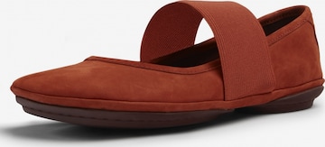 CAMPER Ballet Flats with Strap 'Right Nina' in Brown: front
