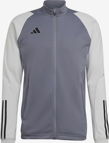 ADIDAS PERFORMANCE Athletic Zip-Up Hoodie 'Tiro 23 Competition' in Grey: front